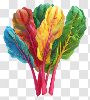 Rainbow Chard - Colorful Swiss Chard With Vibrant Leaves Transparent PNG
