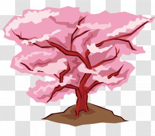 Cherry Blossom Clip Art - Vector Tree Transparent PNG