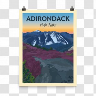 Adirondack High Peaks Poster Sawteeth Wilderness Area Mount Marcy - Advertising - Vintage Transparent PNG