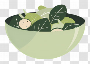Green Salad - Bowl Of Green Salad Illustration Transparent PNG
