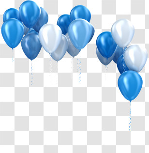 Happy Birthday - Blue And White Balloons Party Decoration Transparent PNG