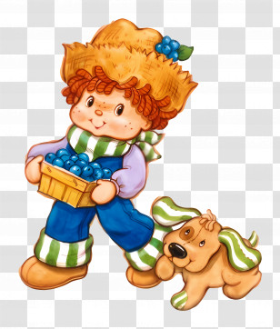 Huckleberry Pie - Strawberry Shortcake Character With Dog Transparent PNG