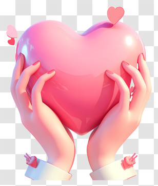 3d Heart Hands - Hands Holding Heart Illustration Transparent PNG