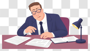 Businessman Feeling Tired - Office Worker At Desk Transparent PNG
