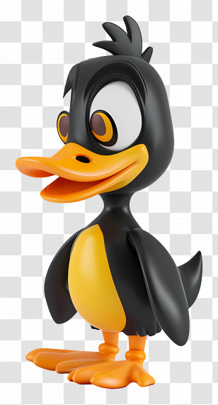 Daffy Duck - Cartoon Black Duck With Yellow Belly Transparent PNG