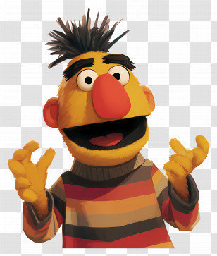 Bert - Yellow Cartoon Character Illustration With Vibrant Colors Transparent PNG