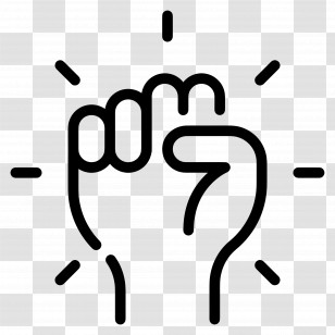 Fist Hand - Powerful Fist In Line Art Illustration Transparent PNG