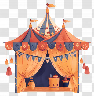 Tent - Decorated Festival Tent Transparent PNG