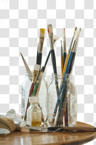 Chalk Paint Brush Jar - Photography - Water Material Transparent PNG