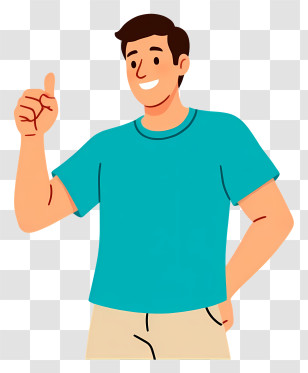 Man Feeling Happy - Thumbs Up Man Cartoon Transparent PNG