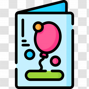 Invitation Card - Colorful Greeting Card With Balloon Transparent PNG