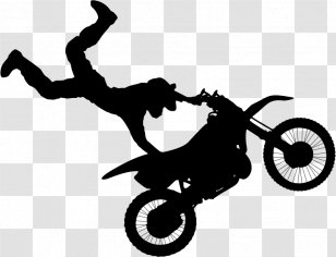 Motorcycle Stunt Riding Motocross Bicycle - Monochrome Transparent PNG