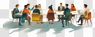 Business Meeting - Group Of Professionals Discussing Around Office Table Transparent PNG