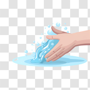 Hand Washing Day - Hands Washing With Water Transparent PNG