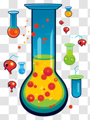 Scientific Beak - Colorful Laboratory Flask Illustration Transparent PNG