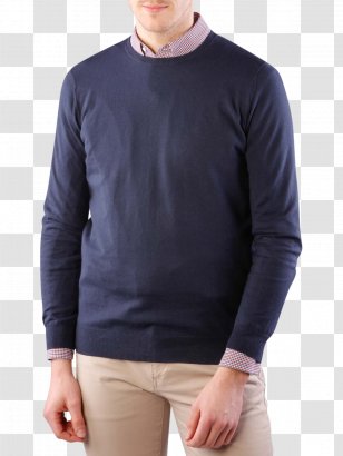 Crew Neck Sweater Cotton Sleeve Jeans - Shoulder - Wrangler Transparent PNG