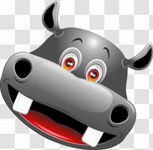 Hippopotamus Cartoon - Gray Hippo Transparent PNG