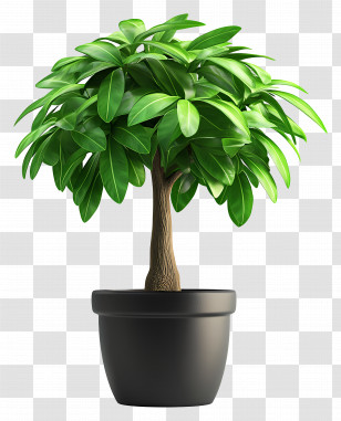Money Tree - Green Potted Plant For Indoor Decoration Transparent PNG
