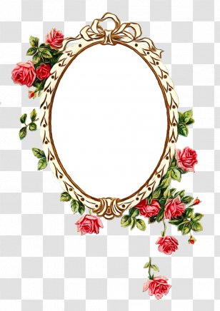 Watercolor Floral Frame - Picture - Holly Oval Transparent PNG