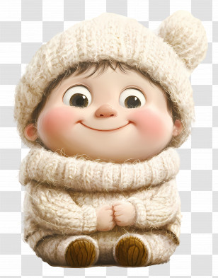 Animated Baby - Cute Child In Winter Clothing Transparent PNG