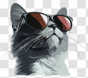 Sunglasses - Cool Cat Posing With Sunglasses Transparent PNG