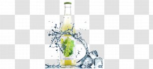 Glass Bottle Liqueur Green Tea Matcha - Water Transparent PNG