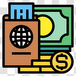 Passport Ticket - Passport With Money Transparent PNG