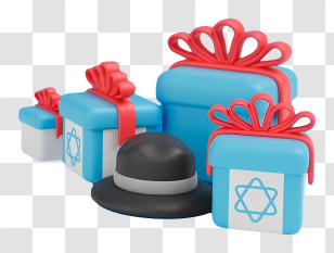Gift Boxes - Hanukkah Gifts With Blue Wrapping Transparent PNG