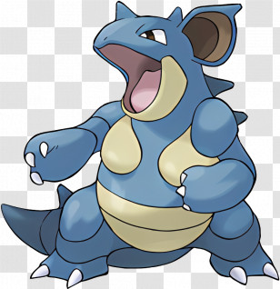 Nidoqueen - Blue Cartoon Dinosaur-Style Creature Illustration Transparent PNG