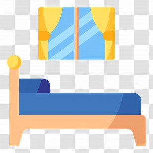 Sleeping Room - Simple Bedroom Illustration With Window Transparent PNG