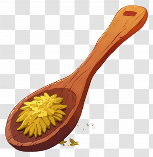 Wooden Spoon - Wooden Spoon With Herbs Transparent PNG