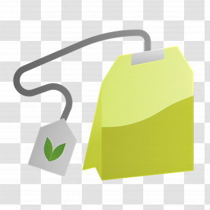Tea Bag - Green Tea Bag With Leaf Tag Transparent PNG
