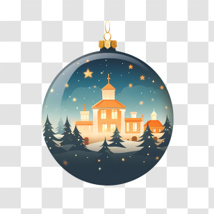 Christmas Ball - Christmas Ornament With Winter Scene Transparent PNG