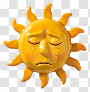 Sun Face - Sad Sun With Facial Expression Transparent PNG