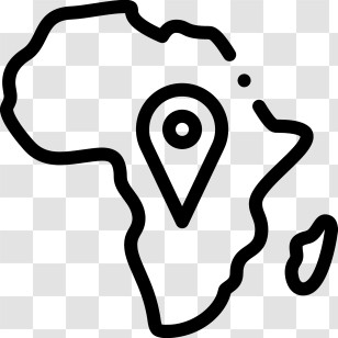 Africa Map - Map Of Africa With Location Pin Transparent PNG