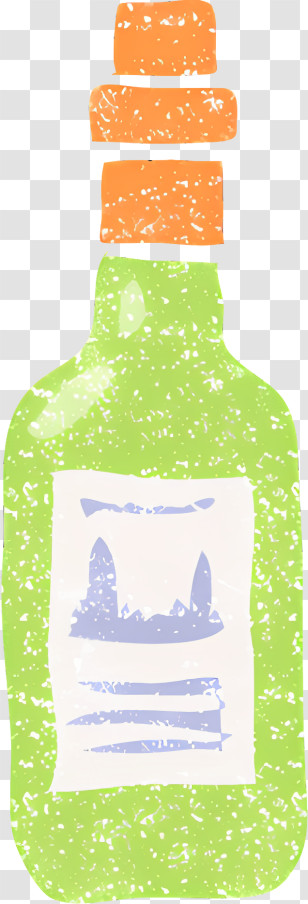 Icon - Green Beverage Bottle With Artistic Label Transparent PNG