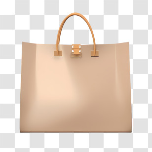 Paper Shopping Bag - Elegant Beige Handbag Illustration Transparent PNG