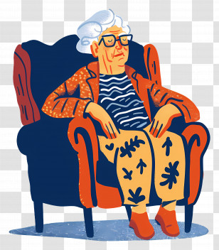 Tired Old Woman - Elderly Woman Sitting In Chair Transparent PNG