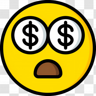 Emoji Money - Emoji With Dollar Sign Eyes Concept Transparent PNG