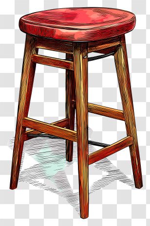 Bar Stool - Wooden Stool Illustration Transparent PNG