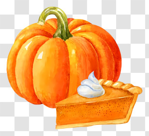 Pumpkin Pie - Pumpkin And Pumpkin Pie Slice Transparent PNG