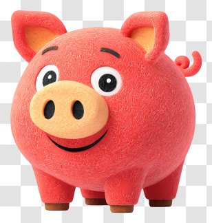 Big Piggy Bank - Cute Cartoon Pig Transparent PNG