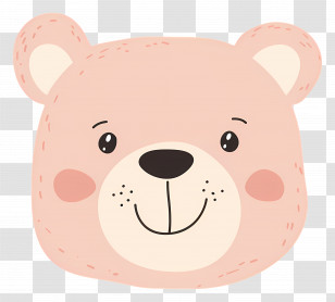 Cute Bear Face - Cute Bear Face Cartoon Illustration Transparent PNG