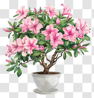 Azalea Plant - Pink Azalea In Pot For Home Garden Transparent PNG