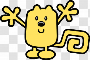 Cartoon Character - Yellow Cartoon Character With Spiraled Tail Transparent PNG