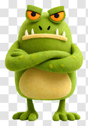 Frog Monster - Green Monster Cartoon Character Transparent PNG