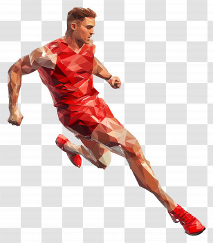 Olympic Banner - Polygonal Running Athlete Transparent PNG