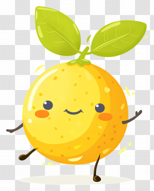 Lemon Kawaii - Cute Smiling Lemon Character Illustration Transparent PNG