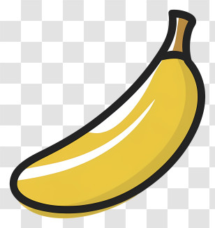 Banana - Cartoon Style Yellow Banana Transparent PNG