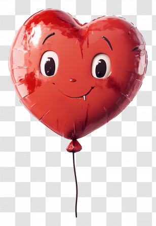Love Balloon - Smiling Heart Balloon Illustration Transparent PNG